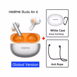 Global Version realme buds Air 6 TWS Earphone Hi-Res LHDC 5.0 Active Noise - Silver GL n white