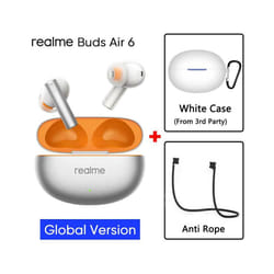 Global Version realme buds Air 6 TWS Earphone Hi-Res LHDC 5.0 Active Noise - Silver GL n white