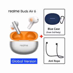 Global Version realme buds Air 6 TWS Earphone Hi-Res LHDC 5.0 Active Noise - Silver GL n blue