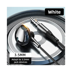 For Samsung Headphones HiFi Bass Stereo Volume Control With Mic USB Type - Black 3.5mm