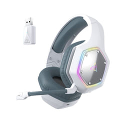 EKSA E1000 WT 2.4G Low Latency Wireless Gaming Headphones for PC/PS4/PS5/Xbox, - White