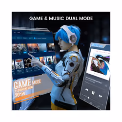 EKSA E1000 WT 2.4G Low Latency Wireless Gaming Headphones for PC/PS4/PS5/Xbox, - Black