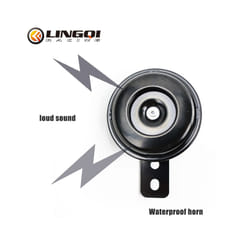 LING QI 12V 1.5A 105dB Metal Electric Loud Horn Speaker Trumpet Black