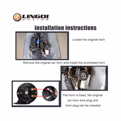 LING QI 12V 1.5A 105dB Metal Electric Loud Horn Speaker Trumpet Black
