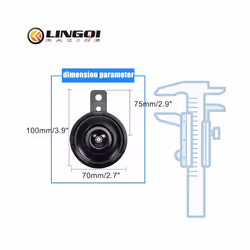 LING QI 12V 1.5A 105dB Metal Electric Loud Horn Speaker Trumpet Black