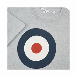 BEN SHERMAN Mens T Shirt Target Logo Summer Cotton - Grey, S