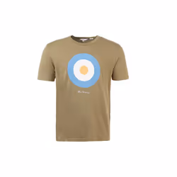 BEN SHERMAN Mens T Shirt Target Logo Summer Cotton - Olive, XS