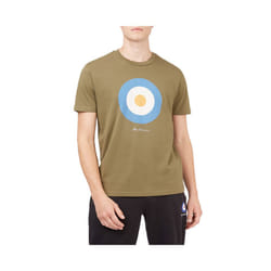 BEN SHERMAN Mens T Shirt Target Logo Summer Cotton - Olive, S