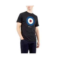 BEN SHERMAN Mens T Shirt Target Logo Summer Cotton - Black, L
