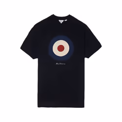BEN SHERMAN Mens T Shirt Target Logo Summer Cotton - Black, 2XL