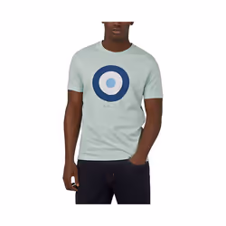 BEN SHERMAN Mens T Shirt Target Logo Summer Cotton - Sky Blue, XS