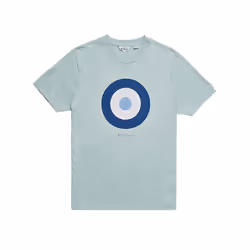 BEN SHERMAN Mens T Shirt Target Logo Summer Cotton - Sky Blue, XS