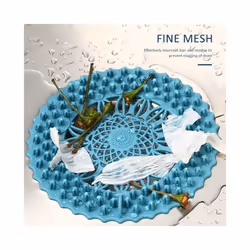 1PC  Shower Drain Hair Catcher TPR Sewer Filter Mesh Home Floor Anti-blocking - Light blue