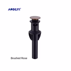 Basin Drain Black/Nickel Brushed/Chrome/Rose Gold/ORB Bathroom Sink Push - Brushed Rose