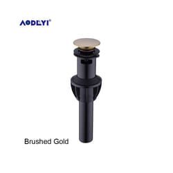 Basin Drain Black/Nickel Brushed/Chrome/Rose Gold/ORB Bathroom Sink Push - Brushed Gold