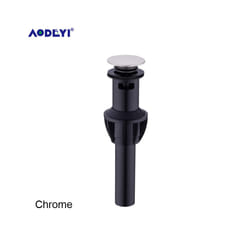 Basin Drain Black/Nickel Brushed/Chrome/Rose Gold/ORB Bathroom Sink Push - Chrome