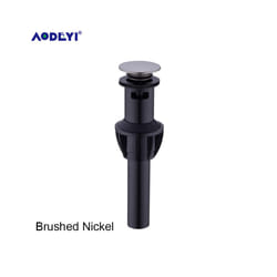 Basin Drain Black/Nickel Brushed/Chrome/Rose Gold/ORB Bathroom Sink Push - Brushed Nickel