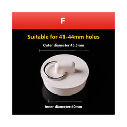 Drain Stopper Rubber Plug Replacement For Bathtub Kitchen Sink Bathroom - Rubber White F