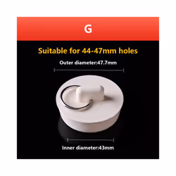 Drain Stopper Rubber Plug Replacement For Bathtub Kitchen Sink Bathroom - Rubber White G