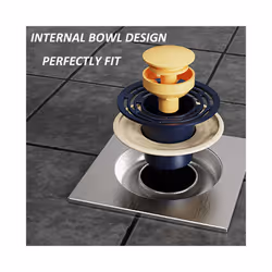 Universal Foot Step Pop Up Floor Drain Bathroom Inner Core Sewer Pest - 2pcs, Blue