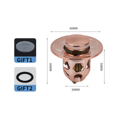 Bathroom Sink Drains Stainless Steel Pop-Up Bounce Core Basin Drain Filter - 1PCS, GOLD