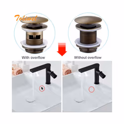 Bathroom 1 1/4&quot; Bottle P-Trap Waste Pipe Tube Adjustable Height with - Glod WO overflow