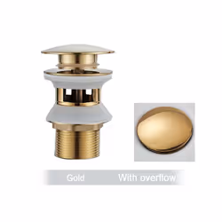Gold Pop Up Drain Button Bathroom Sink Plug Drainer Siphon Waste Stopper - Gold A