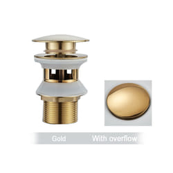 Gold Pop Up Drain Button Bathroom Sink Plug Drainer Siphon Waste Stopper - Gold A