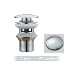Gold Pop Up Drain Button Bathroom Sink Plug Drainer Siphon Waste Stopper - Chrome A