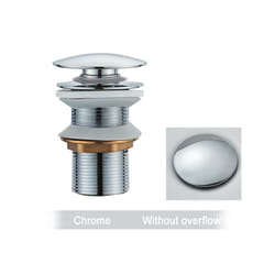 Gold Pop Up Drain Button Bathroom Sink Plug Drainer Siphon Waste Stopper - Chrome B