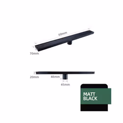 Bathroom Floor Drain Invisible Brushed Gold Shower Drain Strainer Anti-odor - Matt black 600mm