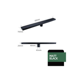 Bathroom Floor Drain Invisible Brushed Gold Shower Drain Strainer Anti-odor - Matt black 600mm