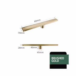 Bathroom Floor Drain Invisible Brushed Gold Shower Drain Strainer Anti-odor - Brushed gold 600mm