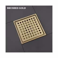 304 Stainless Steel 150MM*150MM Shower Room Floor Drain Filter Square - Brushed Gold