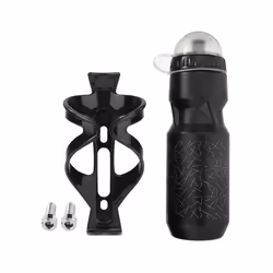 750ml Portable Mountain Bike Bottle Holder Bicycle Water Bottle Outdoor - Black Set