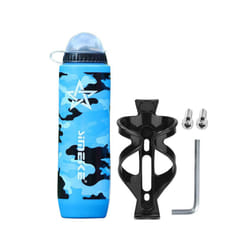 750ml Portable Mountain Bike Bottle Holder Bicycle Water Bottle Outdoor - Blue Set
