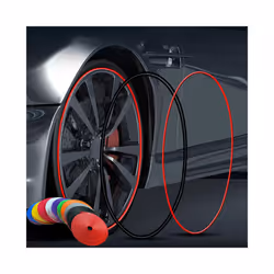8m/roll Car Wheel Rims Protectective Strips Tire Guard Line Rubber Mounding - Red