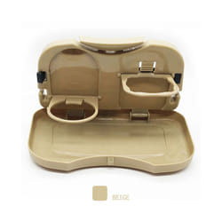 1pc Folding Universal Car Bracket For Food Tray Drink Holder Auto Back - Beige