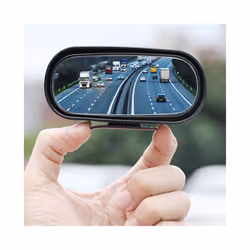 Universal Car Auxiliary Rear View Mirror 360 Rotation Adjustable Wide - Silver