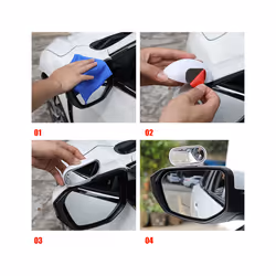 Universal Car Auxiliary Rear View Mirror 360 Rotation Adjustable Wide - Silver