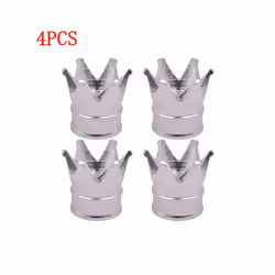 4Pcs Crown Wheel Tire Valve Caps for Car Motorcycle Dustproof Valve Caps - 4PCS White