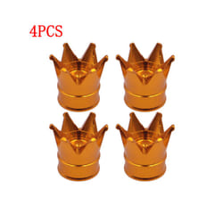 4Pcs Crown Wheel Tire Valve Caps for Car Motorcycle Dustproof Valve Caps - 4PCS Gold