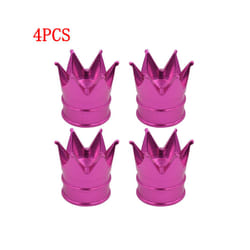 4Pcs Crown Wheel Tire Valve Caps for Car Motorcycle Dustproof Valve Caps - 4PCS Pink