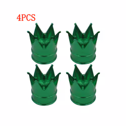 4Pcs Crown Wheel Tire Valve Caps for Car Motorcycle Dustproof Valve Caps - 4PCS Green