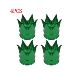 4Pcs Crown Wheel Tire Valve Caps for Car Motorcycle Dustproof Valve Caps - 4PCS Green