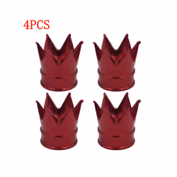 4Pcs Crown Wheel Tire Valve Caps for Car Motorcycle Dustproof Valve Caps - 4PCS Red