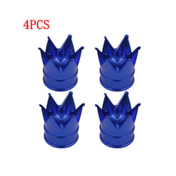 4Pcs Crown Wheel Tire Valve Caps for Car Motorcycle Dustproof Valve Caps - 4PCS Blue