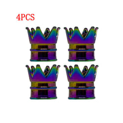 4Pcs Crown Wheel Tire Valve Caps for Car Motorcycle Dustproof Valve Caps - 4PCS Colorful