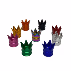 4Pcs Crown Wheel Tire Valve Caps for Car Motorcycle Dustproof Valve Caps - 4PCS Colorful