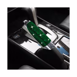 Universal Car Diamond Rhinestone Hand Brake ABS Cover Handbrake Sleeve - Green